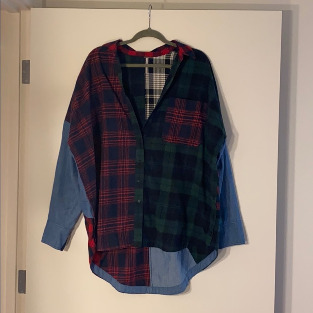 Free people spiral plaid long sleeve